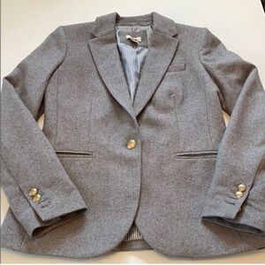 J. Crew Women's Gray Blazer with Gold Buttons size 2 GUC